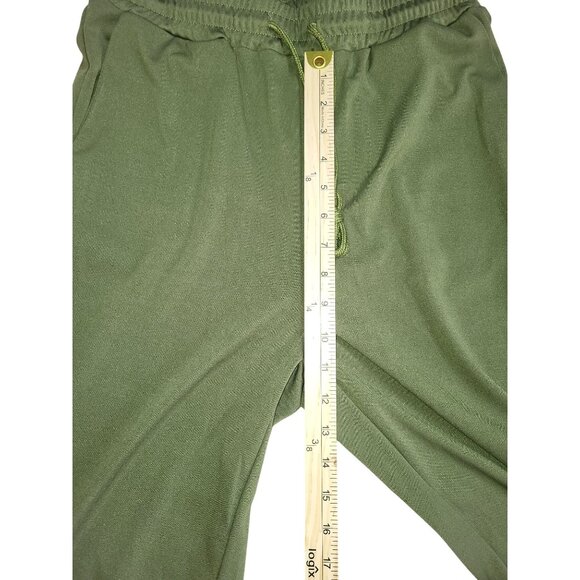 Womens Olive Activewear Set - T-Shirt & Joggers - 100% Polyester - Elastic Large - Picture 3 of 7